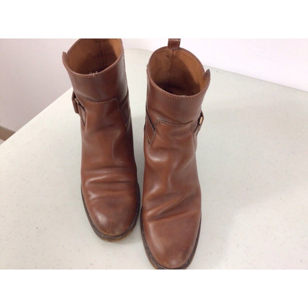 J Crew Leather Ankle Boots Western Boho Womens 7 - Picture 5 of 10
